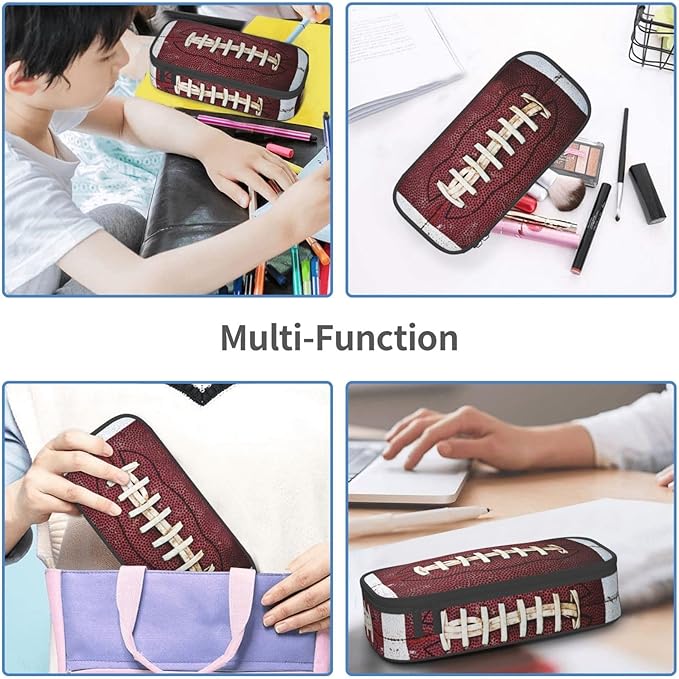 HKHEHOP American Football Ball Vintage Theme Pencil Case Storage Pencil Pouch - Image 8