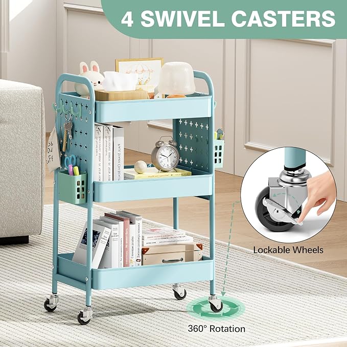 KINGRACK 3 Tier Rolling Cart - Image 3