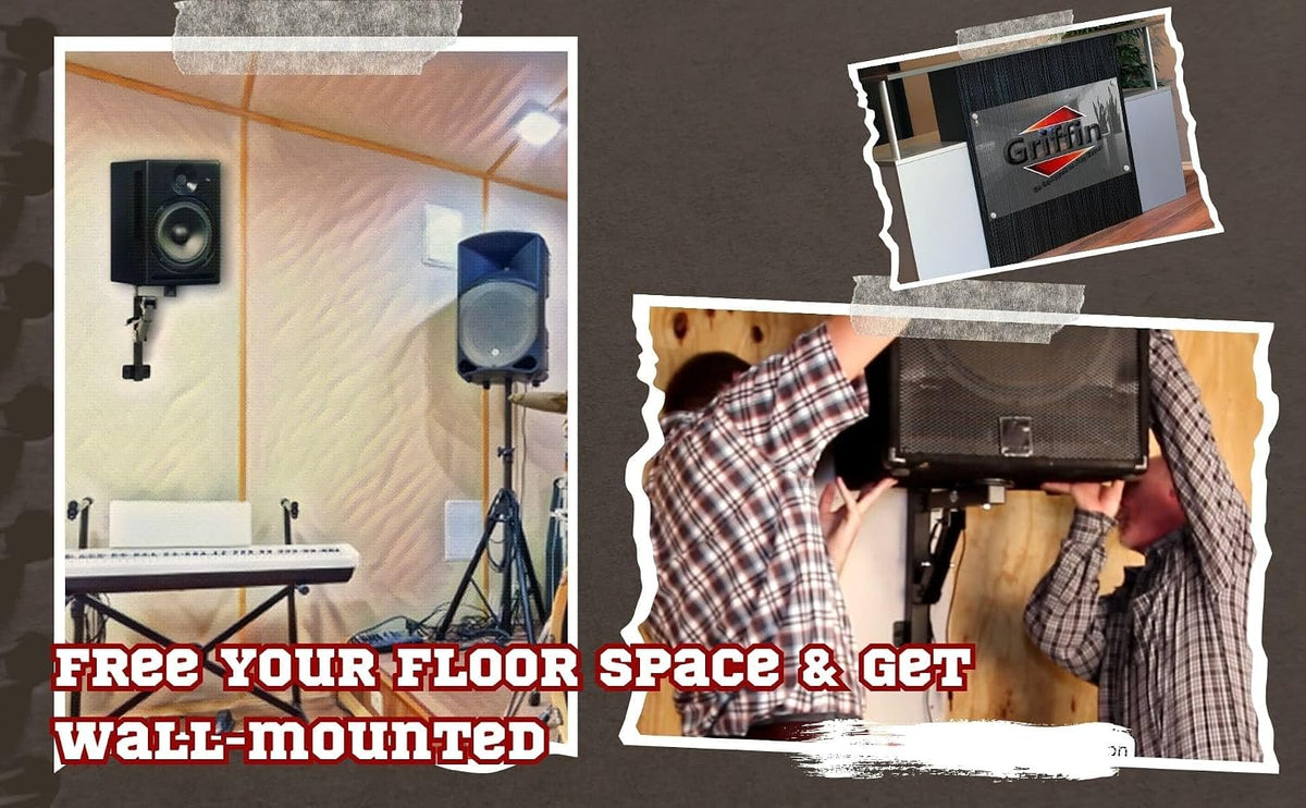 GRIFFIN PA Speaker Wall Mount Brackets 2-Pack (All-Steel PRO Edition) – Audio...