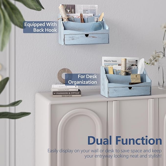 Rebee Vision Pine Wooden Mail Organizer - Image 4
