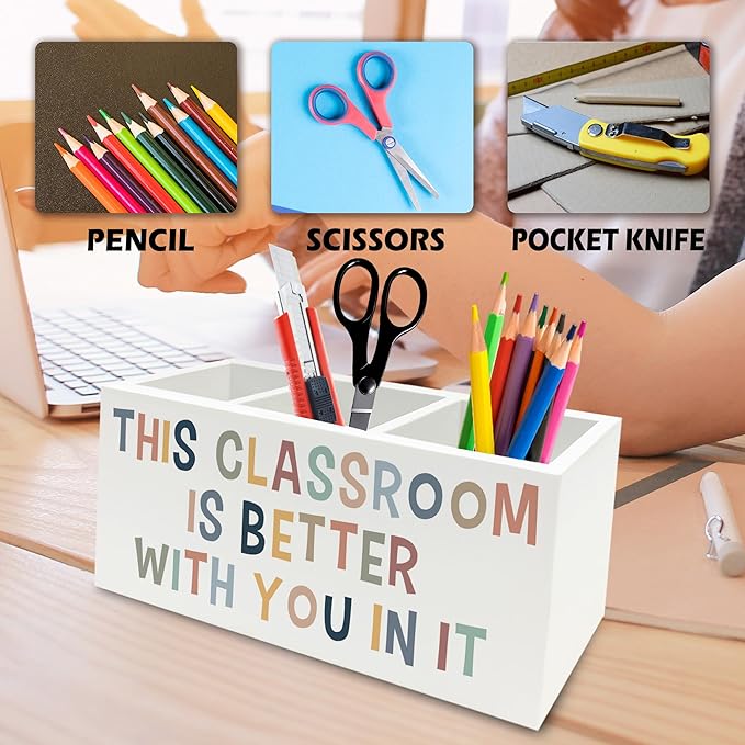 QZQE Boho Classroom Pen Pencil Holder Organizer - Image 6