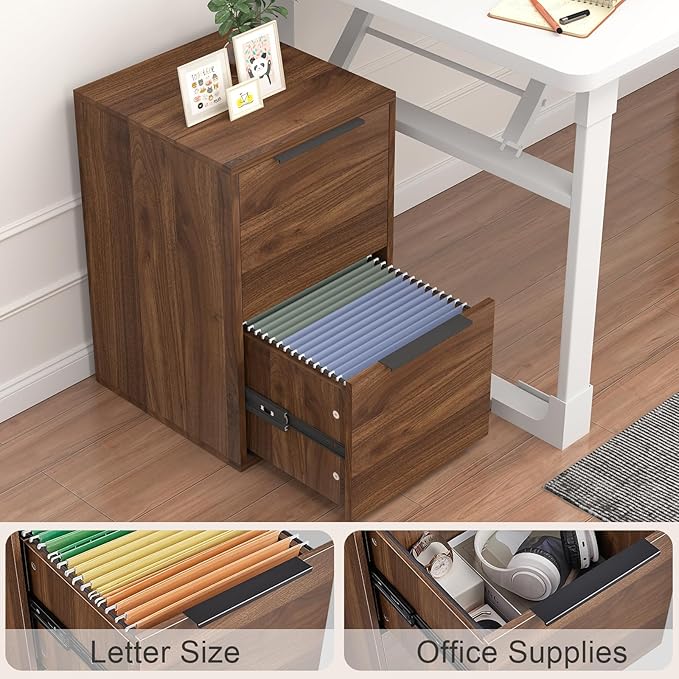 FATIGOS 2 Drawer File Cabinets, Wood File Cabinet - Image 5