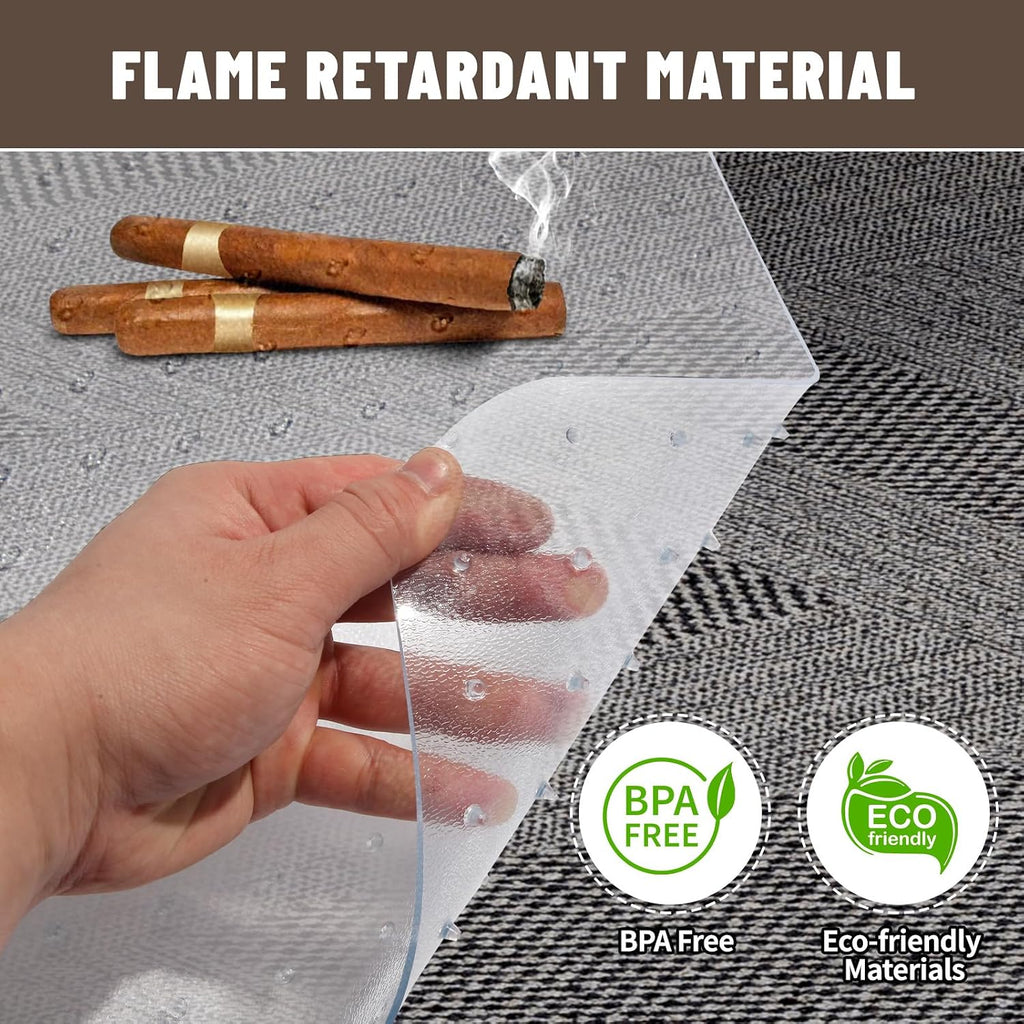 Clear Office Chair Mat for Carpet - 36"x48" Heavy-Duty Protection for Low Pile Carpets - Not Suitable for Hardwood Floors