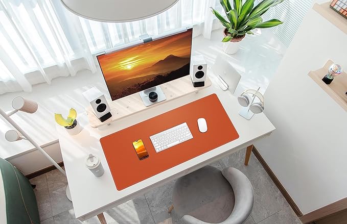 Leather Desk pad Protector, Large Desk mat - Image 6