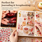 Japanese Sticker Book,1400 PCS Romantic Memory Series Aesthetic Stickers, Heisei Retro Vintage Comic Style Stickers for Scrapbooking, Journaling, DIY Crafts and Decoration