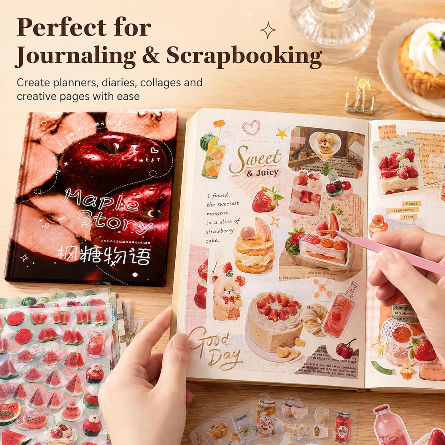 Japanese Sticker Book,1400 PCS Romantic Memory Series Aesthetic Stickers, Heisei Retro Vintage Comic Style Stickers for Scrapbooking, Journaling, DIY Crafts and Decoration