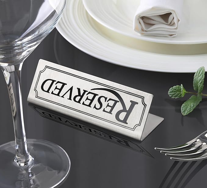 New Star Foodservice Stainless Steel Table Tent Sign, 4 by 1.5-Inch) - Image 5