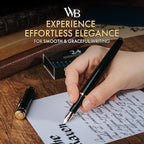 Wordsworth & Black Fountain Pen Set, 18K Gilded Broad Nib, Includes 24 Pack Ink - Image 2