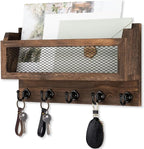 Nekon Mail and Key Holder for Wall Decorative, 11 Inch Wooden Wall Key Organizer by NekonDesign