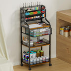 large 7-tier rolling utility cart with drawer, 40in, main product view