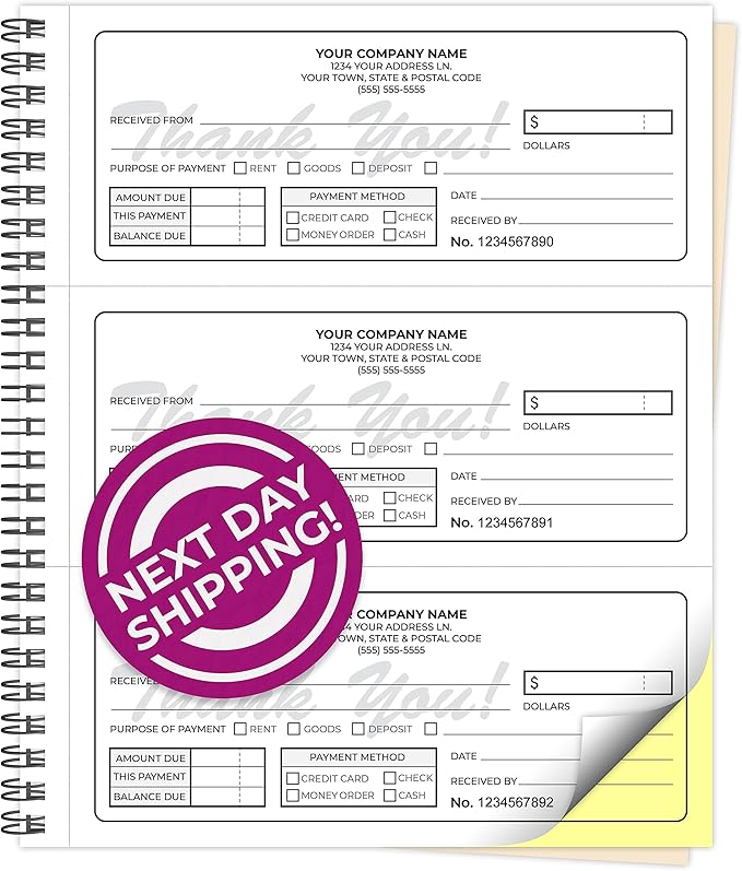 Custom 8.5" x 7" Carbonless NCR Books in 2-Part Duplicate Invoices, Work Orders by PrintPPS