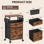 opnice file cabinet, rolling cart with 2 storage shown in use