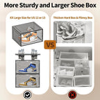TOFWOF 8 Pack XX Large Shoe Organizer, Heavy-Duty Hard Thicken Plastic Clear - Image 6