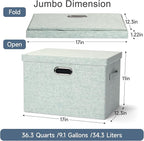 Graciadeco Large 17" 36 Quart Collapsible Stackable Storage Bins - Image 2