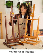 DJAR H- Frame Tabletop Painting Easel, Adjustable Solid Beech Wood Desktop Art - Image 4