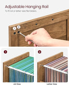 VASAGLE File Cabinet, Filing Cabinet - Image 6