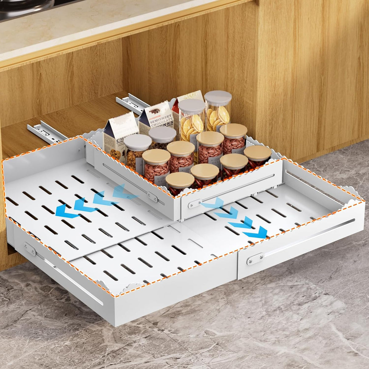 Pull Out Drawers for Cabinets, Expandable Pull Out Cabinet Organizer 11-18&qu...
