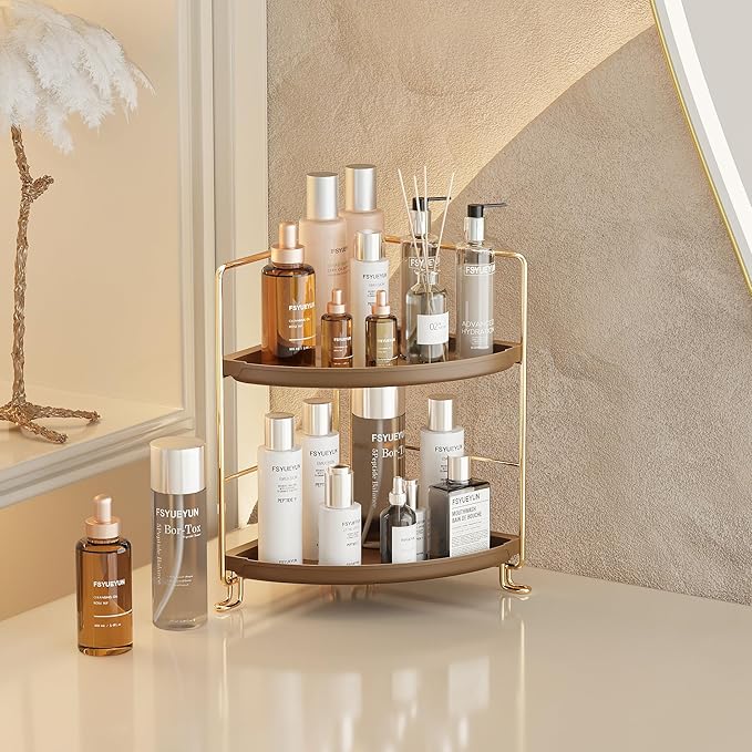 FSyueyun 2-Tier Corner Bathroom Counter Organizer, Tool-Less Installation - Image 5