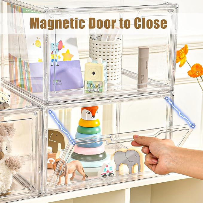 5 Pack Clear Stackable Shoe Organizer Box - Image 3
