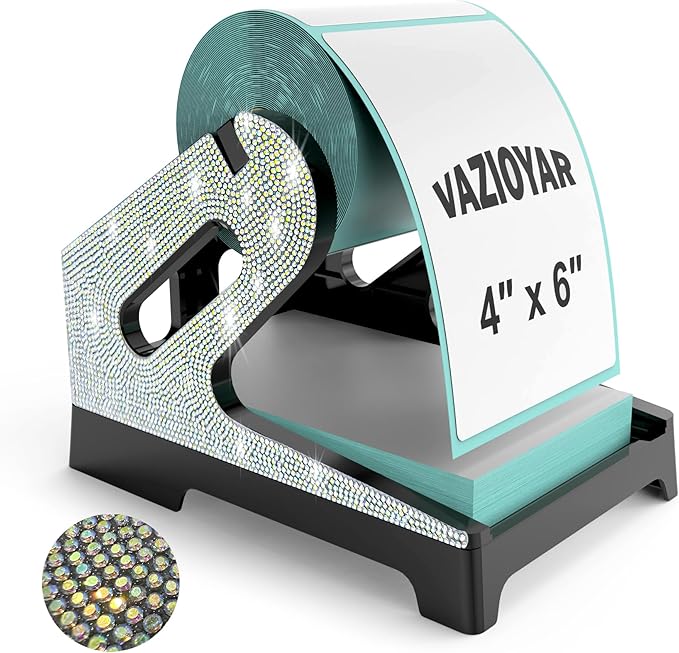 Vazioyar Shining Rhinestone Label Holder, Thermal Label Holder by Vazioyar