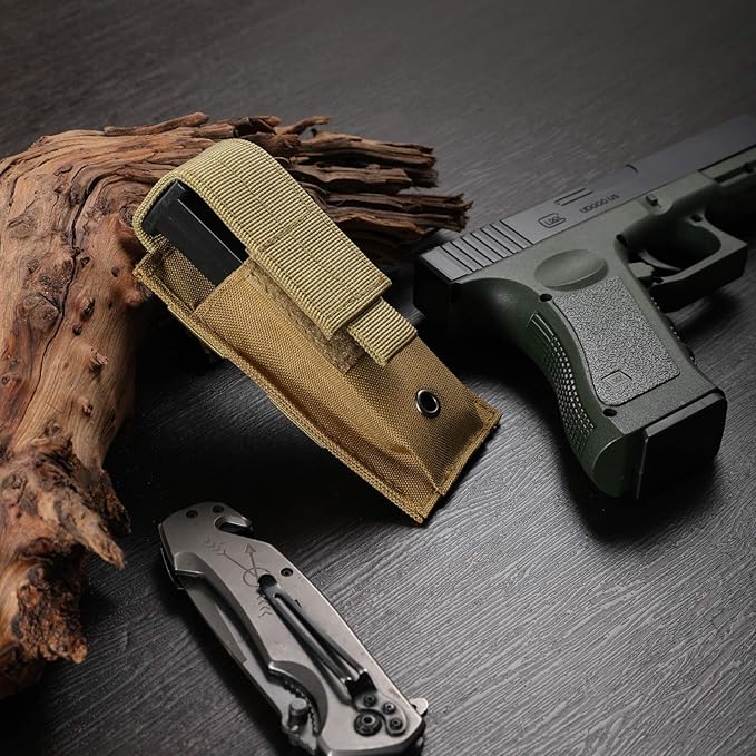 Tactical Single/Double Pistol Mag Pouch Outdoor Molle Open-Top Magazine Pouch - Image 7