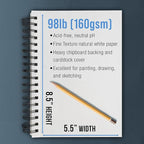 U.S. Art Supply 5.5"x8.5" Mixed Media Sketchbook, 2 Pack, 98 lb - Image 3