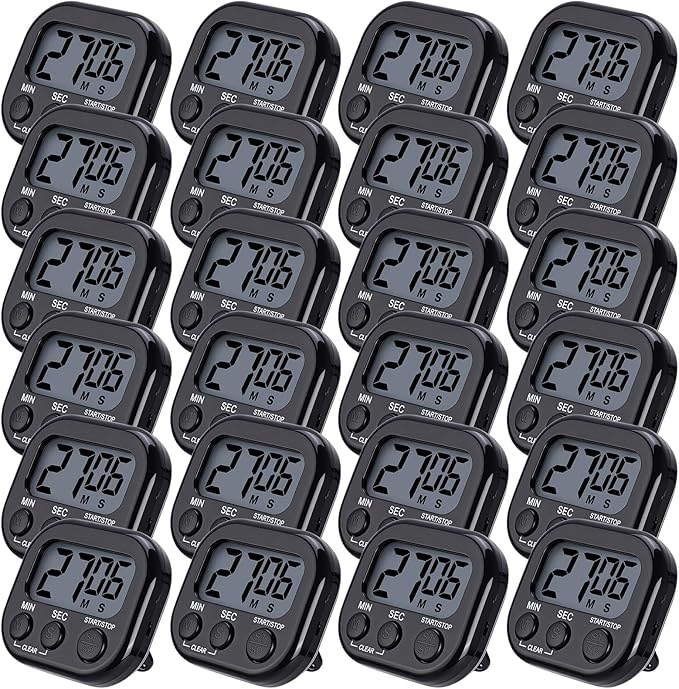 Leumoi 24 Pcs Digital Kitchen Timers Magnetic Back Timers Bulk Large Screen by Leumoi