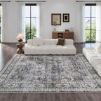 Rugcomf 8x10 Rug Washable Boho Soft Large Area Rug Non-Slip Faux Wool Vintage - Image 9