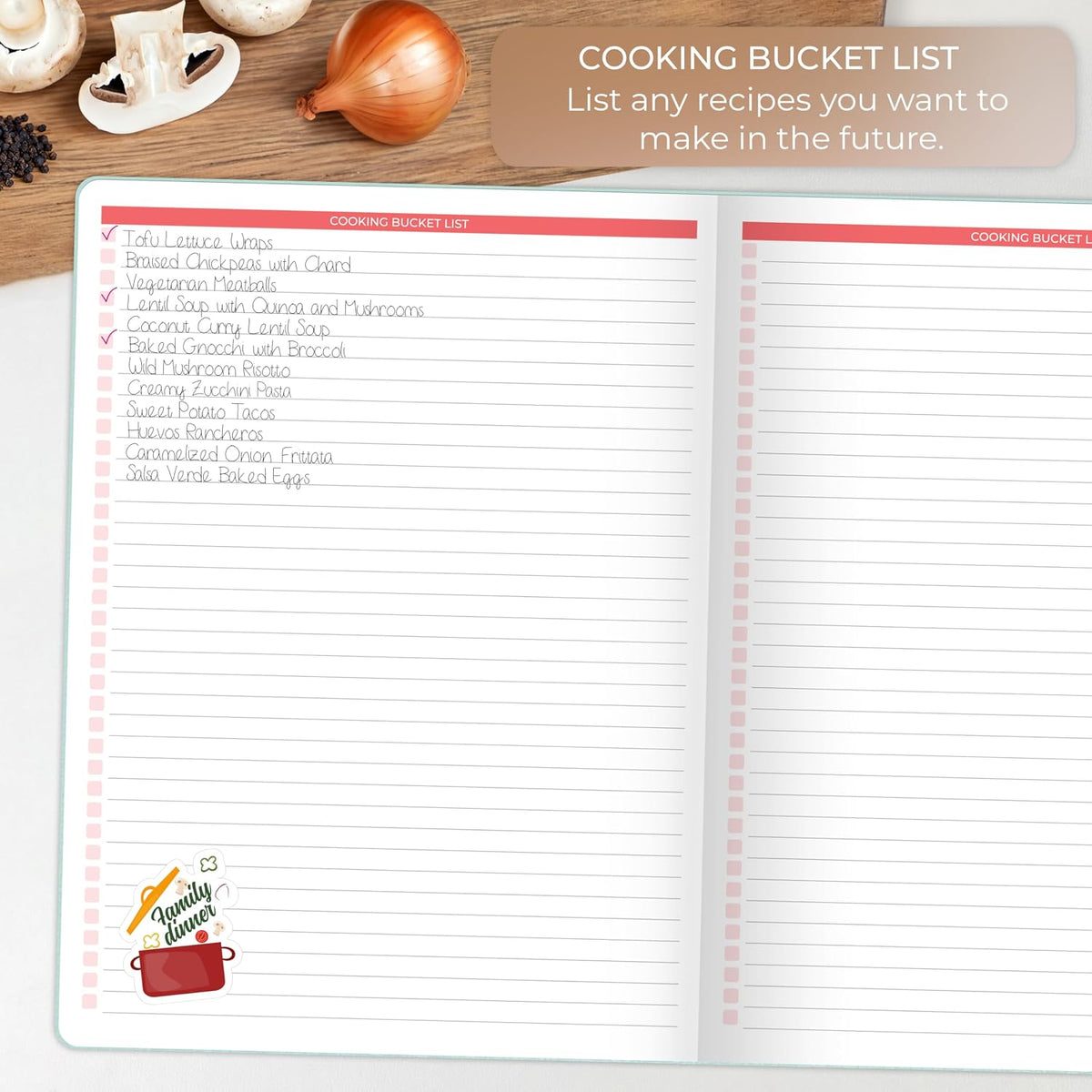 Clever Fox Recipe Book to Write in Your Own Meals 8.5x11.2 Mint Cream | Blank cook book notebook, Cooking & baking essentials for women, teens, kids & girls, Make your own DIY baker's notebook