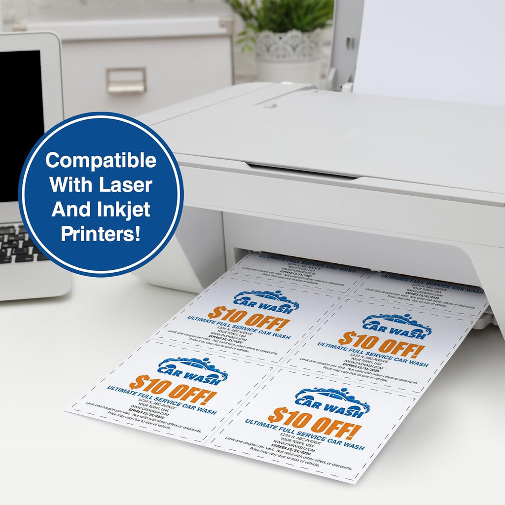 printworks professional perforated paper for tickets, coupons, certificates showing dimensions