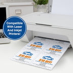 printworks professional perforated paper for tickets, coupons, certificates showing dimensions