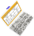 120 Pieces M5 x 5/10/15/25/35/45mm Chicago Screw Binding Screws Posts Assortment Kit for DIY Leather Bookbinding Crafts