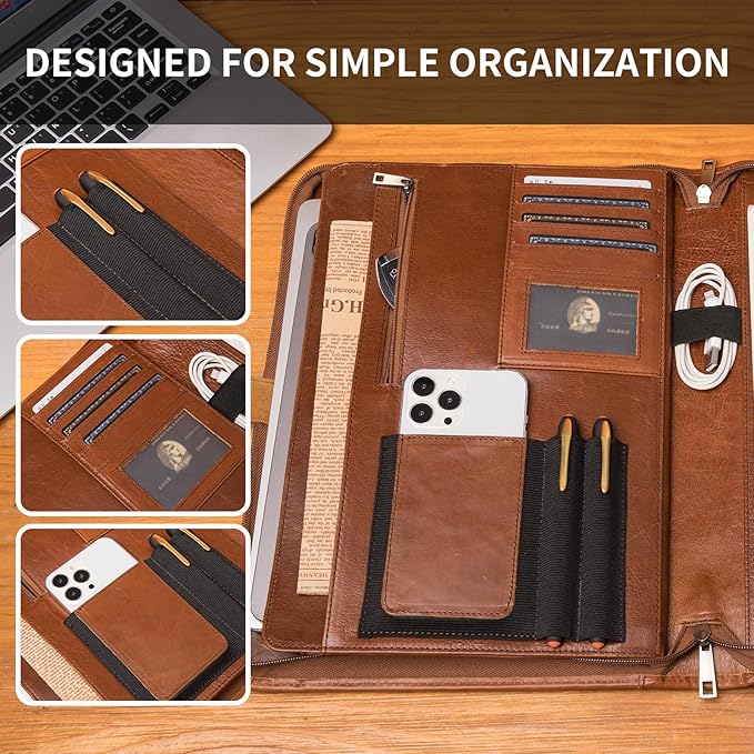 Geslun Personalized Genuine Leather Portfolio, Legal Size 8.5 x 14 Pad Holder - Image 8