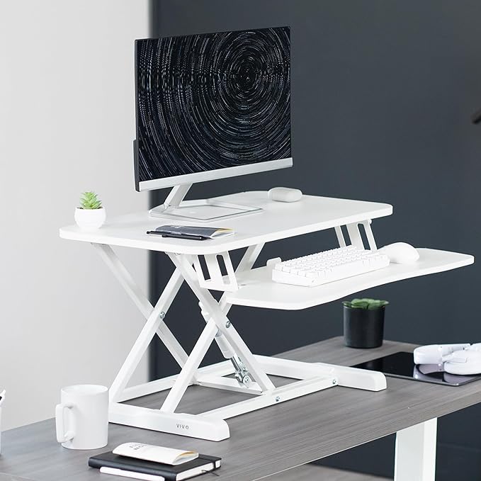 VIVO 28 inch Desk Converter, K Series, Height Adjustable Sit to Stand Riser - Image 2