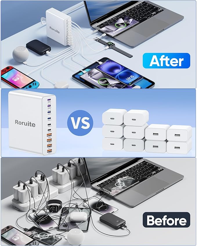 800W USB C Charging Station, 120W PD GaN5 Super Fast USB C Charger Block-10 Port - Image 7