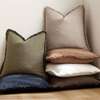 Foindtower Set of 2 Decorative Linen Fringe Throw Pillow Covers Boho Farmhouse - Image 6