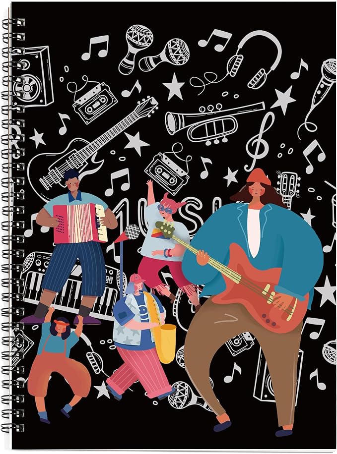 MAXCURY Blank Sheet Music Composition Manuscript Staff Paper Art Music Notebook by MAXCURY
