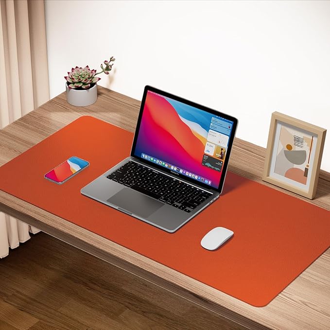 Boutilon Leather Desk Pad Protector, Non-Slip Mouse Pad, Laptop Desk Pad - Image 2
