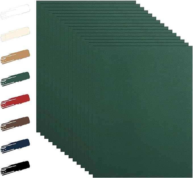 28 Sheets Dark Green Cardstock 8.5 x 11 Craft Paper, 92lb Premium Christmas by Guakicae