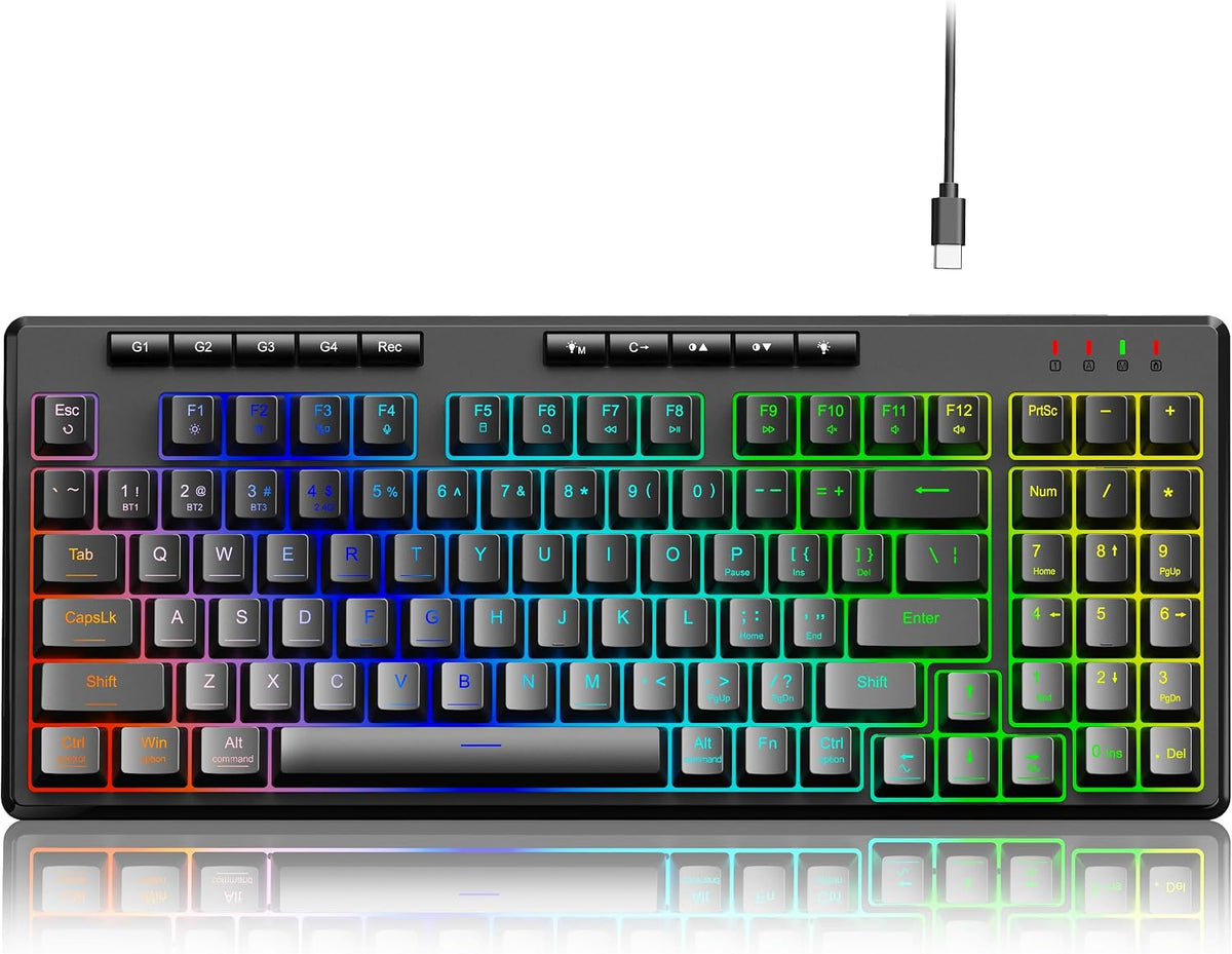 Redragon K517 Pro Wired Gaming Keyboard, RGB Backlit, Mechanical Feel 94 Keys...