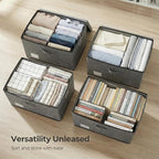 PRANDOM Storage Bins with Lids Linen Fabric Foldable Storage Boxes Organizer - Image 7