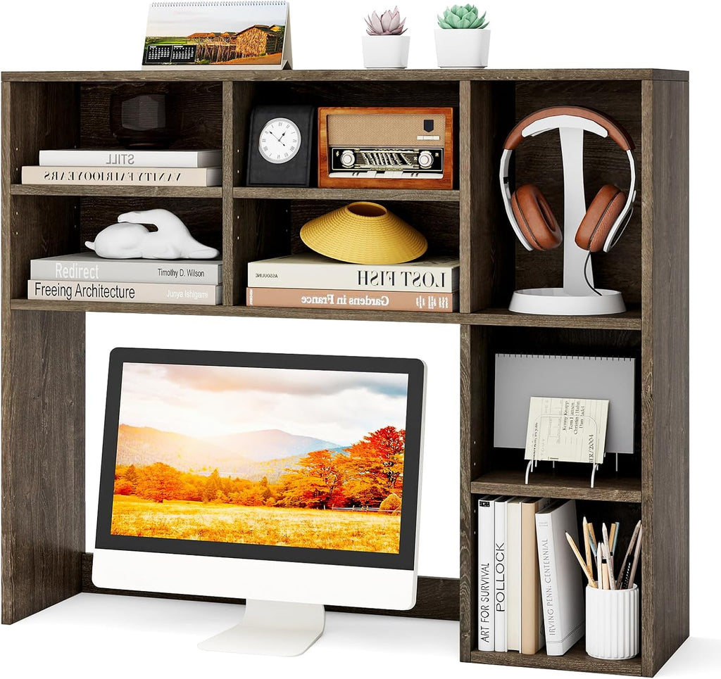 Tangkula Desktop Bookshelf, 3-Tier Desk Display Rack Organizer