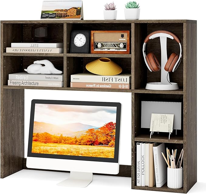 Tangkula Desktop Bookshelf, 3-Tier Desk Display Rack Organizer by TANGKULA