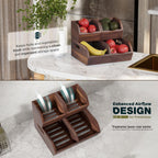 acacia wood pantry storage bins - stackable open, package contents