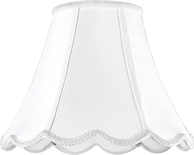 GO&SO Off White Bell Lamp Shade Medium, Scalloped Lampshade Braids - Image 5