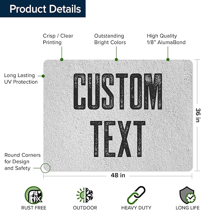 Custom Sign, Custom Street Sign, 11 Font Colors, 13 Font Styles, 4 Hole Options - Image 6