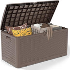 Decksplore 90 Gallon Pro Outdoor Storage Box Waterproof Lockable Resin Deck Box by Decksplore%E2%80%94BuiltforOutdoor