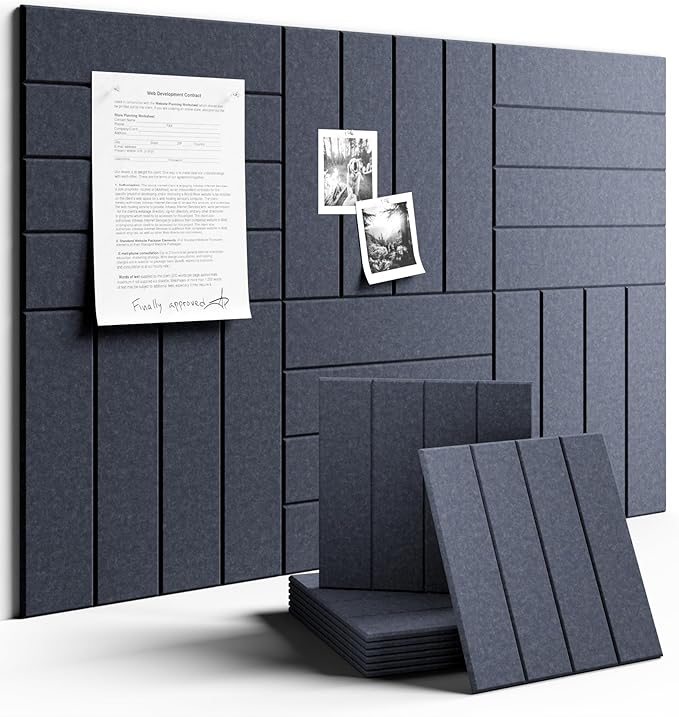 Fluxynara Felt Bulletin Board Tiles Large 36" x 24" Cork Board Alternative-6 by FLUXYNARA