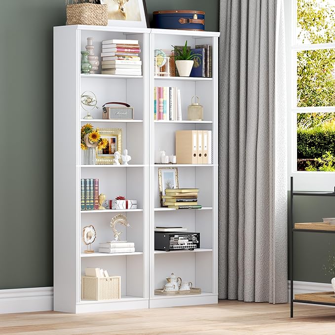 BORNOON 75" Tall Bookshelf, 6-Tier Floor Standing Bookcase - Image 7