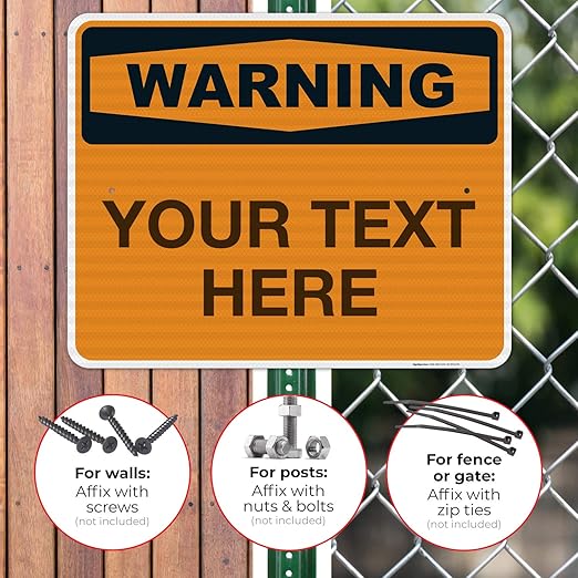 Custom Warning Sign, OSHA Sign, 24x30 Inches, 3M EGP Reflective .080 Aluminum - Image 4